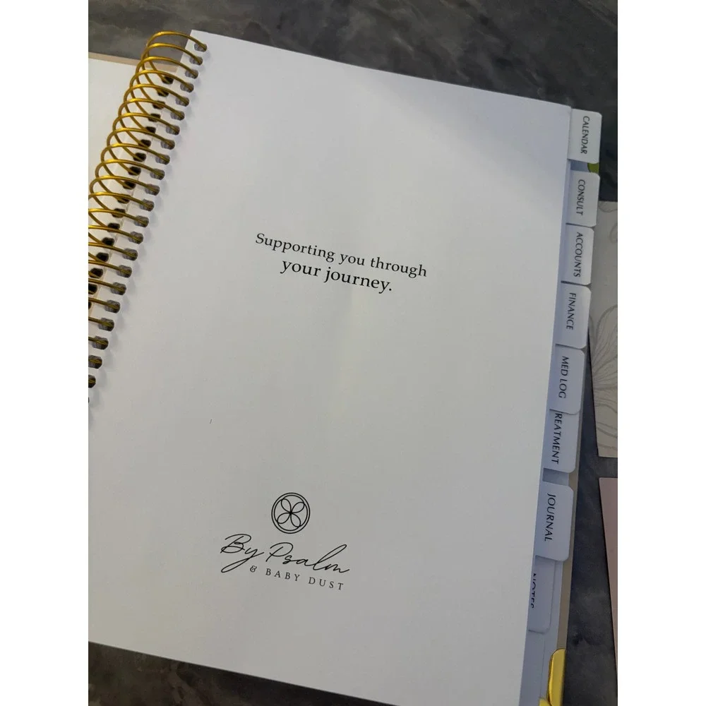 By Psalm Baby Dust IVF Journey Planner Gold Spiral‎ Bound Tabs